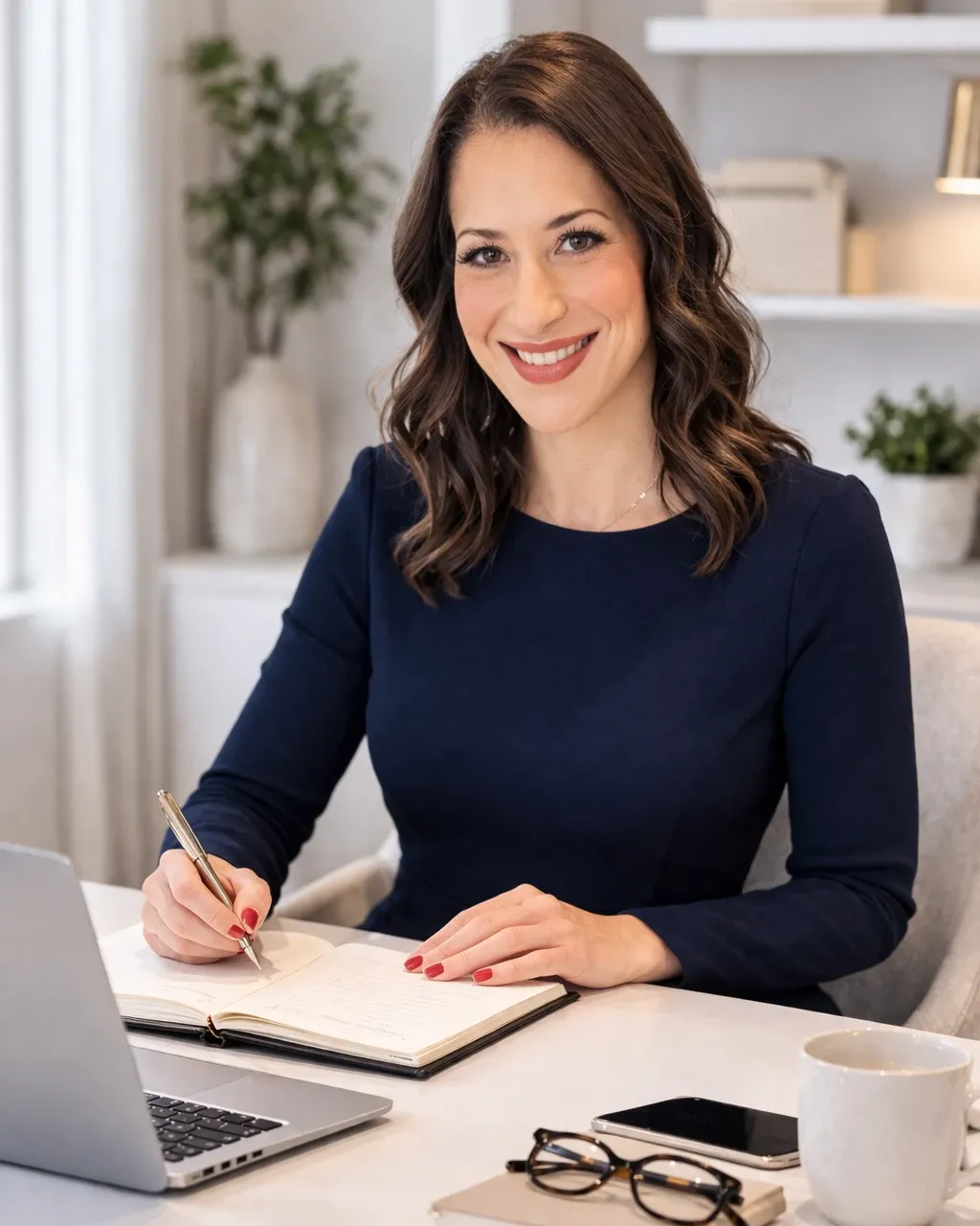 Heather Daniels, registered dietitian, at her desk